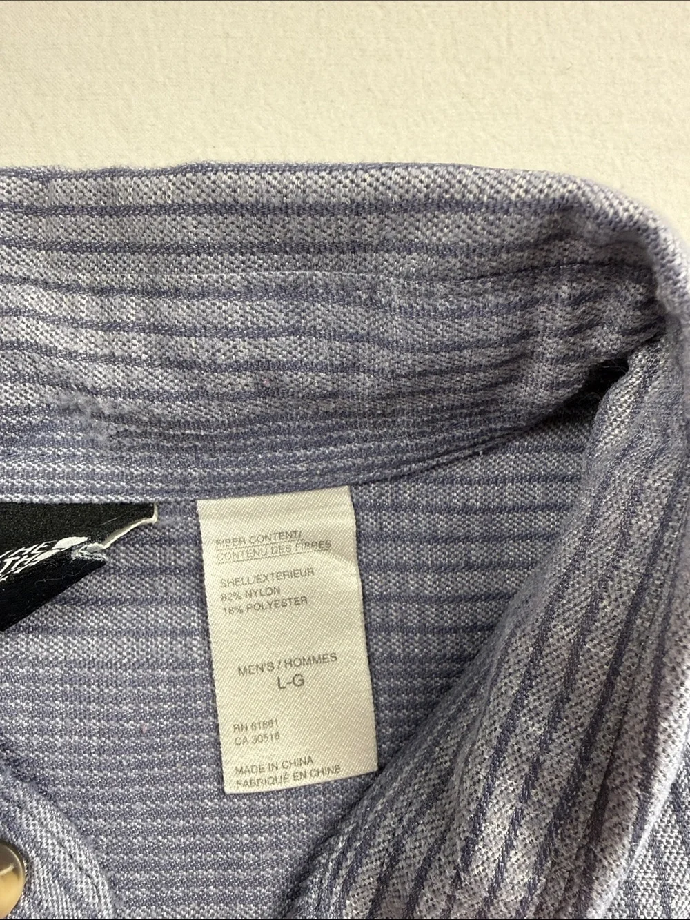 The North Face Men's Light BlueGrey Vertical Stripe Button-Down Shirt